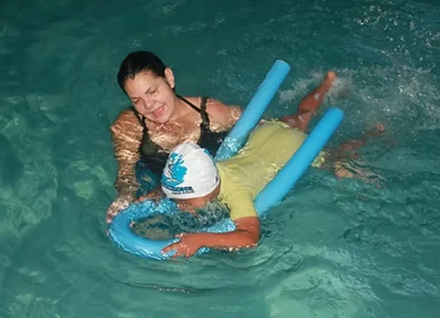 Children in a swimming lesson at Waterfall Kids Academy, Midrand