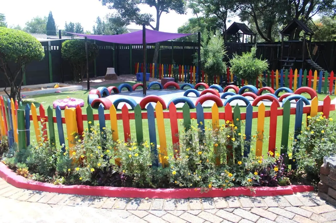 Colourful garden and outdoor play area
