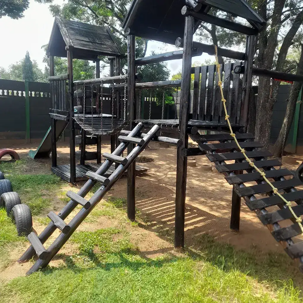 The jungle gym in the play garden at Waterfall Kids Academy