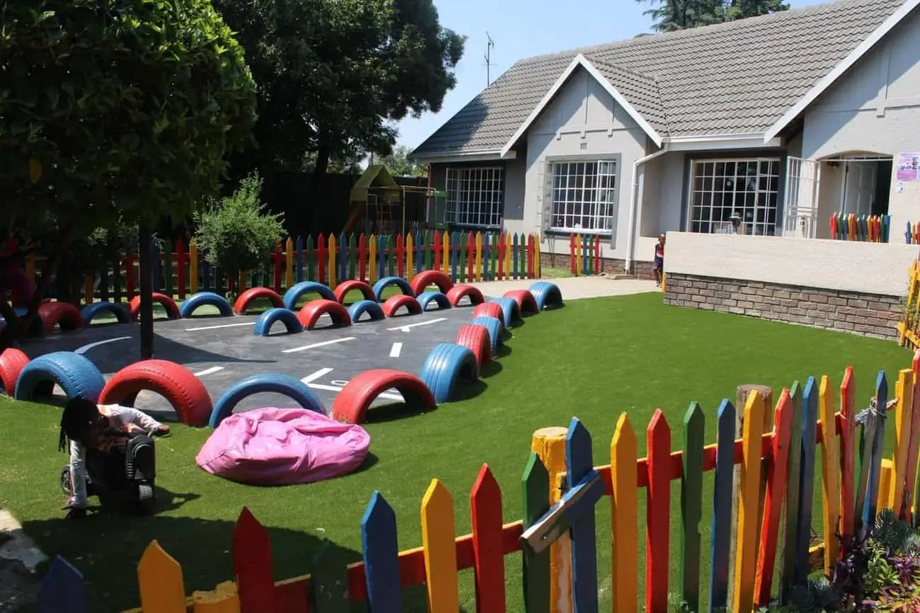 The wide outdoor play area at Waterfall Kids Academy, Midrand